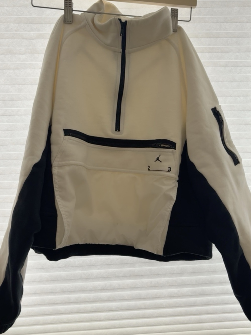 Air Jordan white and Black Half-Zip Pullover Jacket